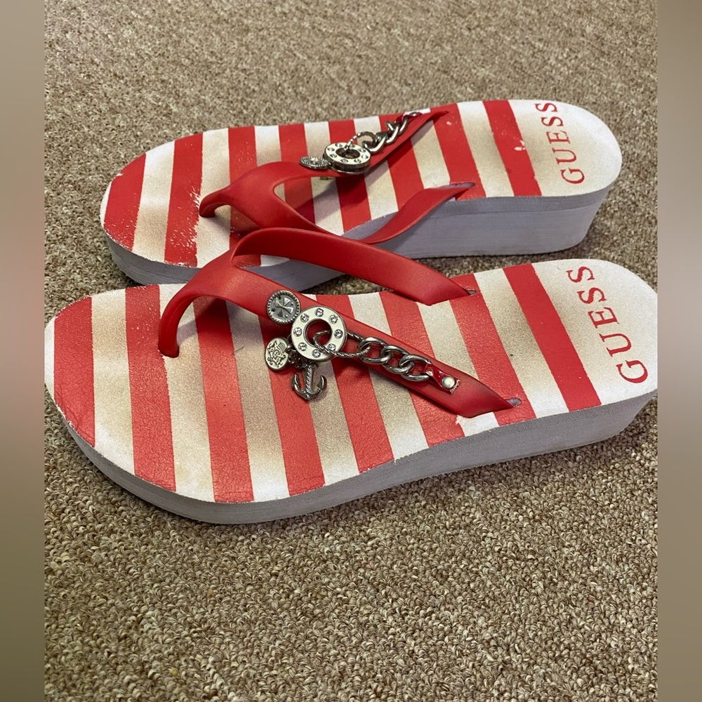 Guess Platform Thong sandals with charm detail